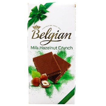 Belgian Milk Hazelnut Crunch Chocolate Bar 100g
