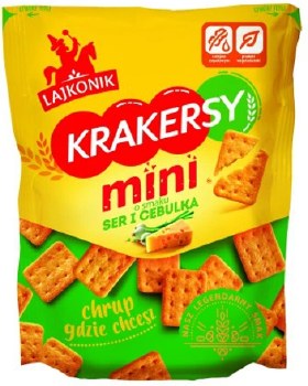 Lajkonik Mini Crackers Krakersy with Cheese and Onion Ser I Cebulka 100g