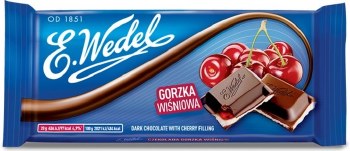 E. Wedel Dark Chocolate with Cherry Filling 100g