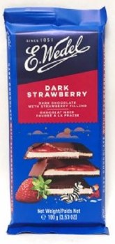 E. Wedel Dark Chocolate with Strawberry Filling 100g