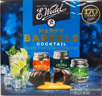 E. Wedel Happy Barrels With Cocktail Fillings Chocolate Gift Box 200g