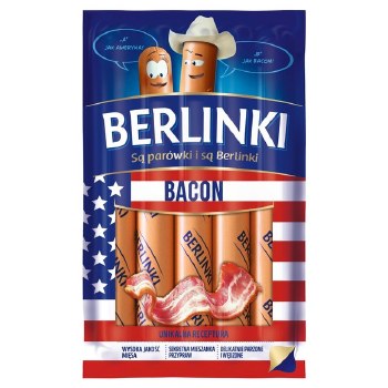 Berlinki Pork Hot Dogs with Bacon 250g F