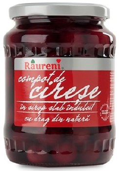 Raureni Pitted Sweet Cherries in Syrup Compot de Cirese 720g