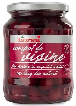 Raureni Pitted Sour Cherries in Syrup Compot de Visine 720g