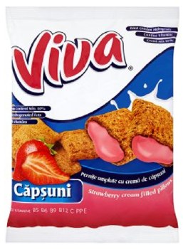 Viva Strawberry Creme Filled Crunchy Pillows 200g