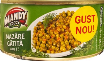 Mandy Foods Cooked Green Peas with Sunflower Oil 300g