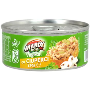 Mandy Foods Vegetable Pate with Mushrooms Vegetal cu Ciuperci 120g