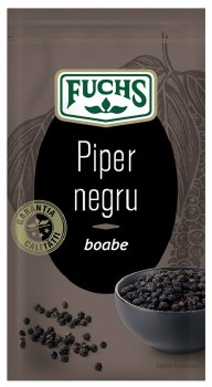 Fuchs Piper Negru Whole Black Peppercorns Resealable Bag 20g