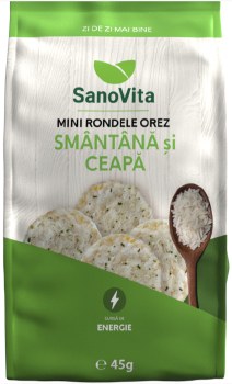 SanoVita Mini Rice Cakes with Sour Cream and Onion 45g