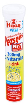 Haas Pezsges Lemon Flavor Vitamin C Zinc Vitamin Tablets 80g