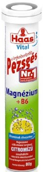 Haas Pezsges Lemon Flavor Magnesium and B6 Vitamin Tablets 80g