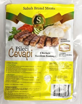 Sabah Chicken Pileci Cevapi Skinless Sausages 16 links 24oz F