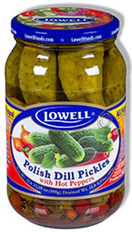 Lowell Polish Dill Pickles with Hot Peppers 480g