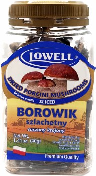 Lowell Dried Porcini Sliced Mushrooms Borowik 40g