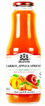 Belevini No Sugar Added 100% Carrot Apple and Apricot Juice 1L