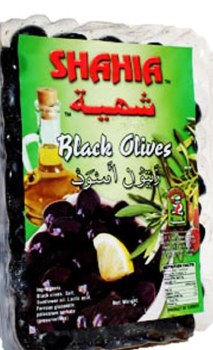 Shahia Black Olives in Sunflower Oil and Salt 482g