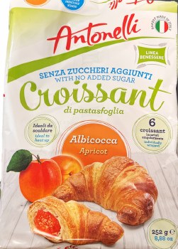 Antonelli Croissants with No Sugar Added Apricot Filling 252g