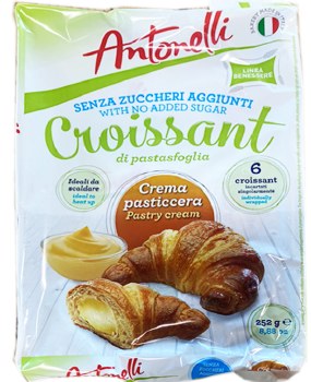 Antonelli Croissants with No Sugar Added Custard Cream Filling 252g