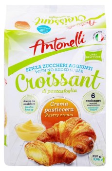 Antonelli No Sugar Added Croissants with Custard Cream Filling 252g