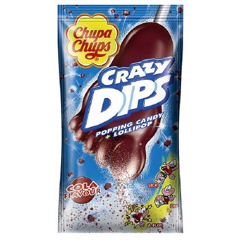 Chupa Chups Crazy Dip Cola Flavored Popping Candy and Lollipop 14g