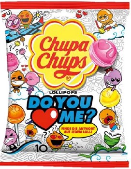 Chupa Chups Do You Love Me Lollipop Pack 10 Lollipops 120g