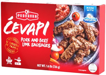 Podravka Pork and Beef Cevapi Sausage Links 1.6 lb F