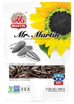 Mr. Martin Roasted and Unsalted Striped Sunflower Seeds 149g