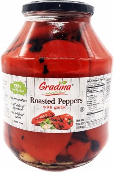 Gradina Roasted Red Pepppers with Garlic 56oz