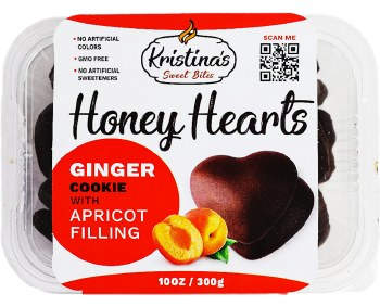 Kristinas Honey Hearts Ginger Apricot Cookies 300g