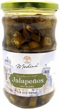 Medina Traditional Pickled Hot Sliced Jalapenos 20oz