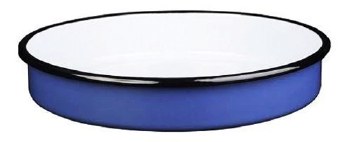 Metalac Round Blue and White Baking Pan 38cm Diameter