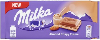 Milka  Almond Crispy Cream Chocolate 90g