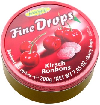 Woogie Fine Drops Cherry Flavored Hard Candy 200g