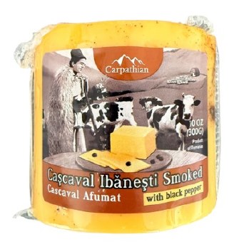 Carpathian Smoked Cascaval Cheese with Black Pepper 300g R