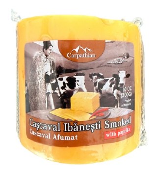 Carpathian Smoked Cascaval Cheese with Paprika 300g R