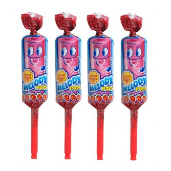 Chupa Chups Strawberry Melody Pops 4 Lollipops 60g