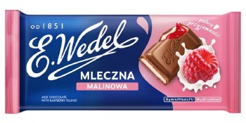 E. Wedel Milk Chocolate Bar with Raspberry Filling 100g
