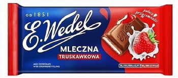 E. Wedel Milk Chocolate Bar with Strawberry Filling 100g