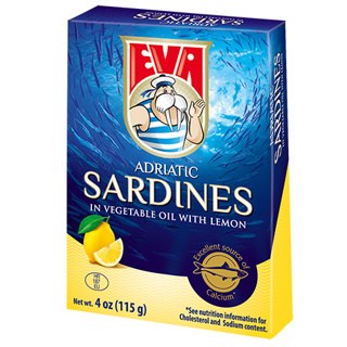 Podravka Eva Adriatic Sardines in Vegetable Oil with Lemon 100g