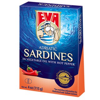 Podravka Eva Adriatic Sardines with Hot Peppers in Vegetable Oil 100g