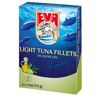 Podravka Eva Light Tuna Fillets in Olive Oil 100g