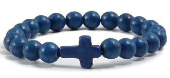 Flexible Blue Prayer Rope Stone Bracelet