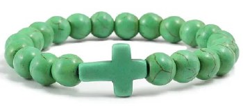 Flexible Light Green Prayer Rope Stone Bracelet