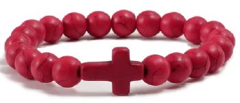 Flexible Red Prayer Rope Stone Bracelet