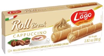 Gastone Lago Wafer Rolls with Cappuccino Flavored Filling 80g