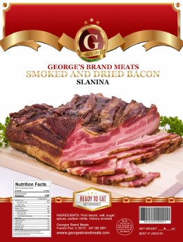 Georges Brand Dry Cured and Smoked Bacon Approx  1 lb PLU 150 F