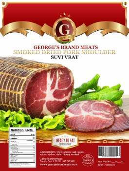 Georges Brand Dry Cured Pork Shoulder Suvi Vrat Approx. 1.2 lb PLU 152 F