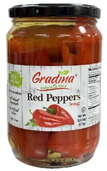 Gradina Long Red Peppers 24oz