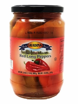 Gradina Long Red Peppers 24oz