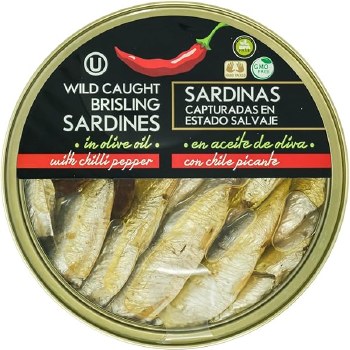 Grilled Catch Brisling Sardines in Olive Oil with Chilli Pepper 160g